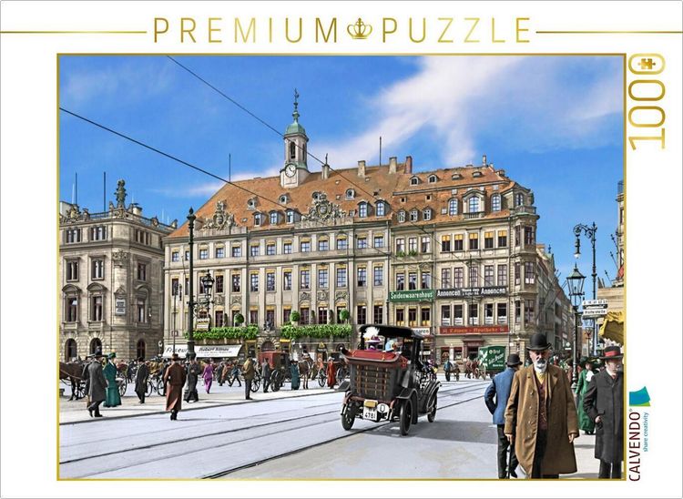 Produktbild: CALVENDO Puzzle Dresden - Altst&auml;dter Rathaus am Altmarkt um 1912 | 1000 Teile Lege-Gr&ouml;&szlig;e 64x48cm Foto-Puzzle f&uuml;r gl&uuml;ckliche Stunden