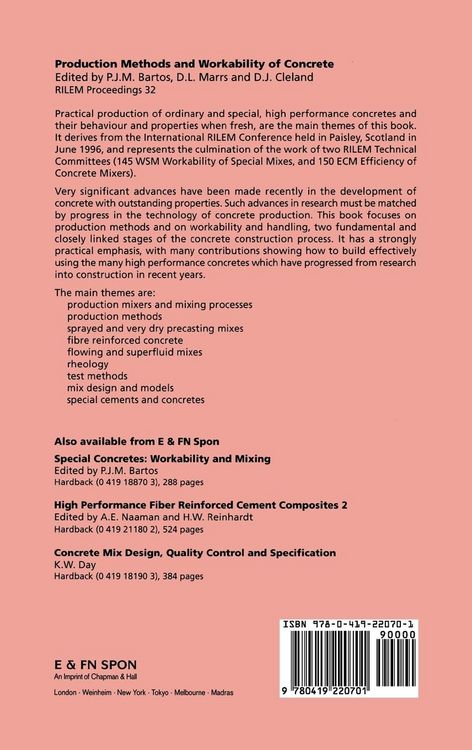Produktbild: Production Methods and Workability of Concrete