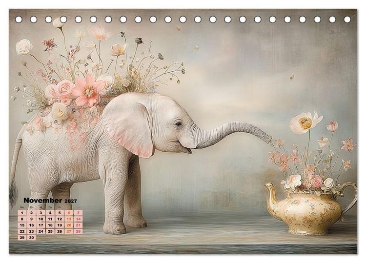 Produktbild: Ein m&auml;rchenhaftes Elefantenleben (Tischkalender 2027 DIN A5 quer), CALVENDO Monatskalender