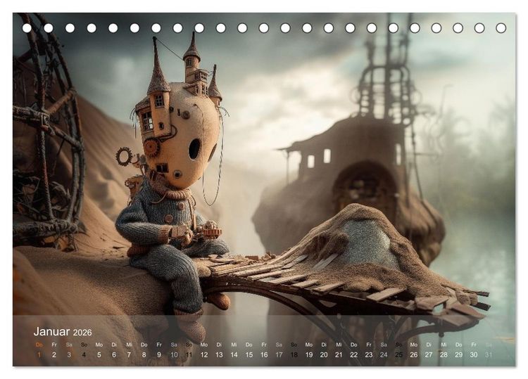 Produktbild: Die Melancholie der kleinen Roboter (Tischkalender 2026 DIN A5 quer), CALVENDO Monatskalender
