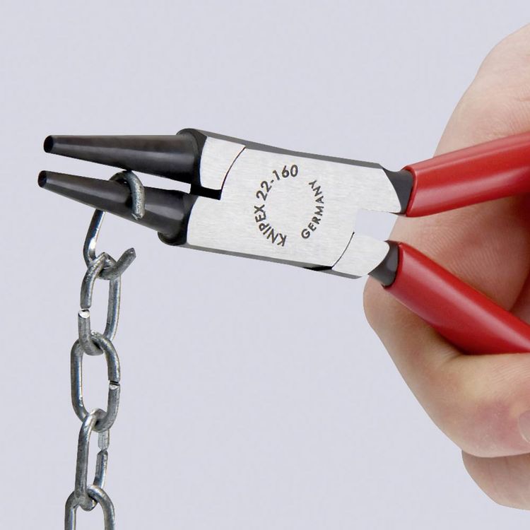 Produktbild: Knipex 22 01 160 Elektronik- u. Feinmechanik Rundzange Gerade Chrom-Vanadium Elektrostahl 160 mm