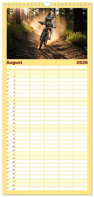 Produktbild: Familienplaner 2026 - Jack Russel Active mit 5 Spalten (Wandkalender, 21 x 45 cm) CALVENDO