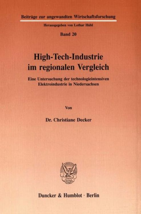 Produktbild: High-Tech-Industrie im regionalen Vergleich.
