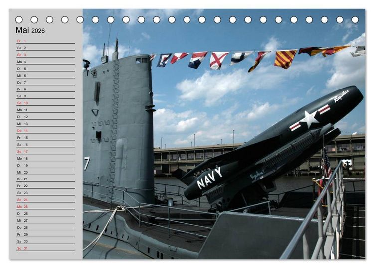 Produktbild: U-Boote. Milit&auml;rische Unget&uuml;me (Tischkalender 2026 DIN A5 quer), CALVENDO Monatskalender