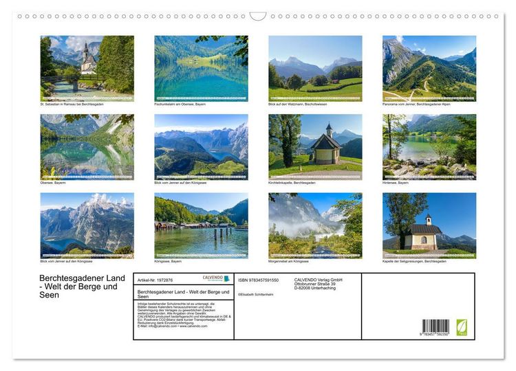 Produktbild: Berchtesgadener Land - Welt der Berge und Seen (Wandkalender 2026 DIN A2 quer), CALVENDO Monatskalender