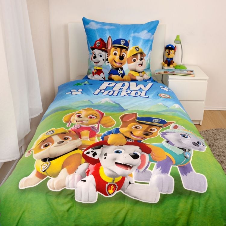 Produktbild: Klaus Hering 4432486050 - Paw Patrol Bettw&auml;sche, Paw Patrol Boys Glow in the dark, 80x80+135x200 cm