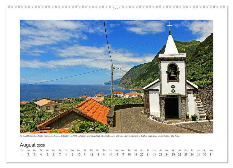 Produktbild: Azoren-Insel Sao Jorge &ndash; traumhafte Fajas auf dem gr&uuml;nsten Eiland Portugals (Wandkalender 2026 DIN A2 quer), CALVENDO Monatskalender