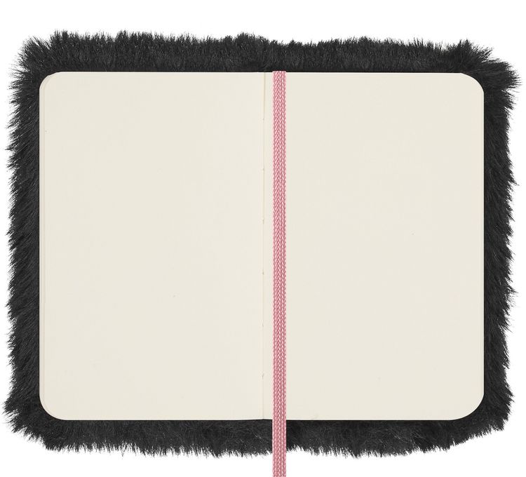 Produktbild: Moleskine X Blackpink Notizbuch faux fur XS, blanko, fester Einband, schwarz
