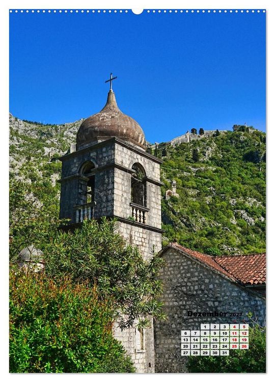 Produktbild: Kirchen rund um die Bucht von Kotor und in Budva (Wandkalender 2027 DIN A2 hoch), CALVENDO Monatskalender