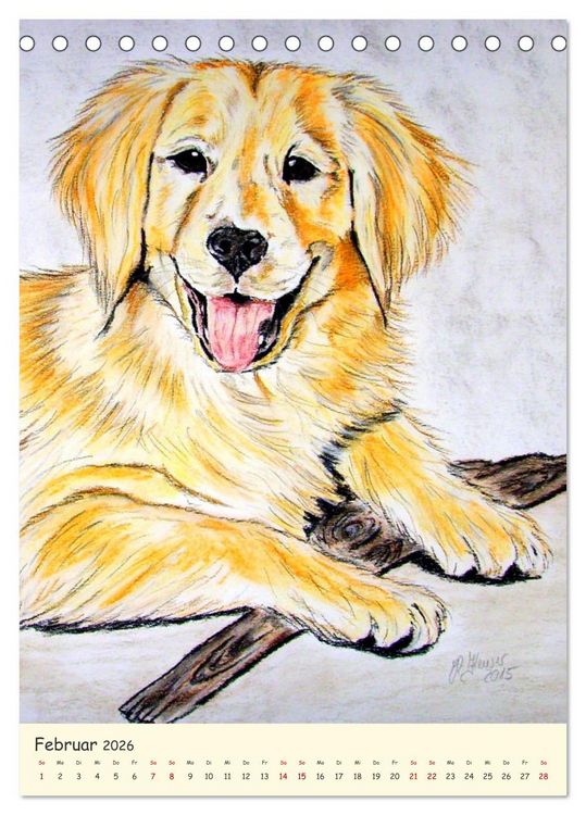 Produktbild: PortraiTierART Zauberhafte Tierzeichnungen (Tischkalender 2026 DIN A5 hoch), CALVENDO Monatskalender