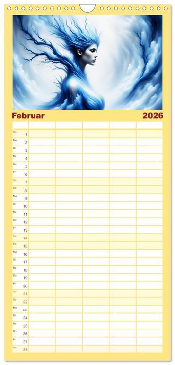 Produktbild: Familienplaner 2026 - Die Magie der Natur Monatsk&ouml;niginnen mit 5 Spalten (Wandkalender, 21 x 45 cm) CALVENDO