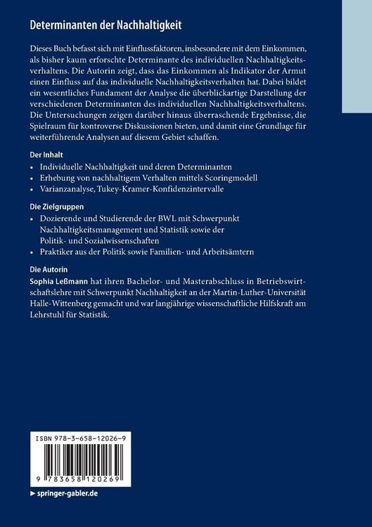 Produktbild: Determinanten der Nachhaltigkeit