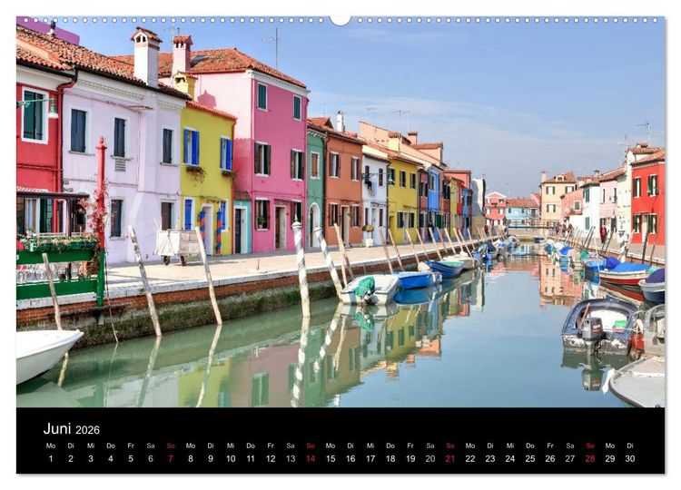 Produktbild: Die bunten H&auml;user von Burano (hochwertiger Premium Wandkalender 2026 DIN A2 quer), Kunstdruck in Hochglanz