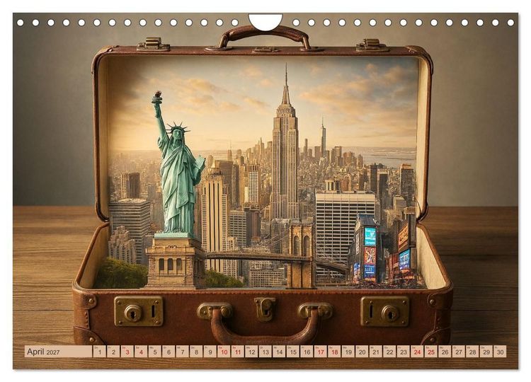 Produktbild: St&auml;dte der Welt - Metropolen verpackt in einem Koffer (Wandkalender 2027 DIN A4 quer), CALVENDO Monatskalender