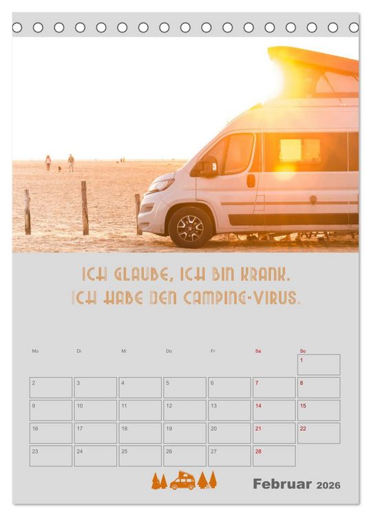 Produktbild: Caravaning - Camping auf vier R&auml;dern (Tischkalender 2026 DIN A5 hoch), CALVENDO Monatskalender