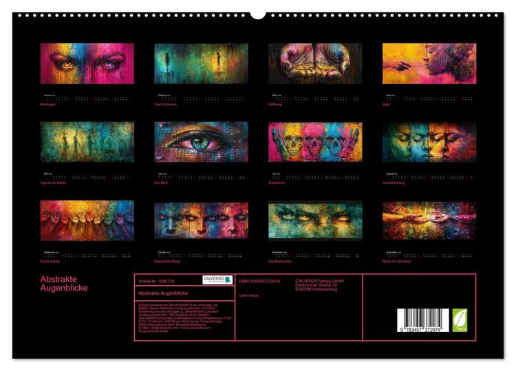 Produktbild: Abstrakte Augenblicke (hochwertiger Premium Wandkalender 2026 DIN A2 quer), Kunstdruck in Hochglanz