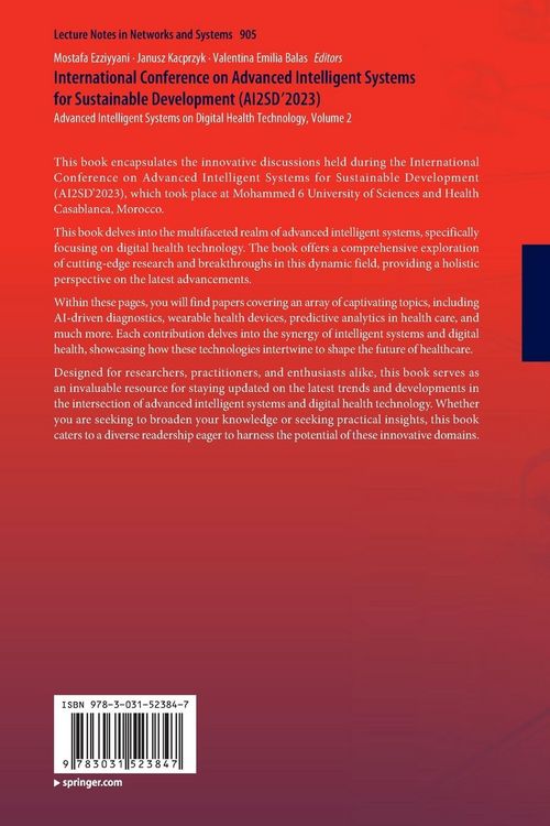 Produktbild: International Conference on Advanced Intelligent Systems for Sustainable Development (AI2SD&rsquo;2023)