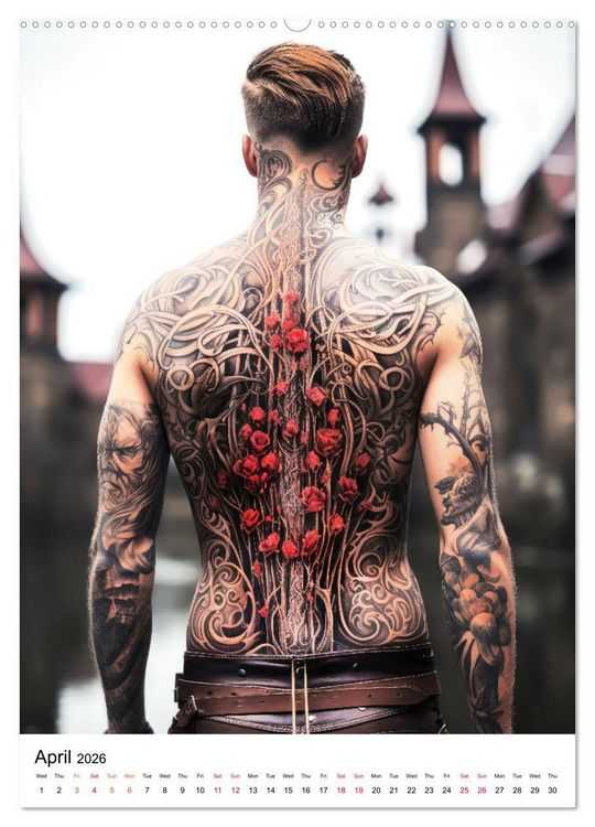Produktbild: Tattoo Tales (High Quality Premium Wall Calendar 2026 DIN A2 portrait),CALVENDO 12 Month Wall Calendar