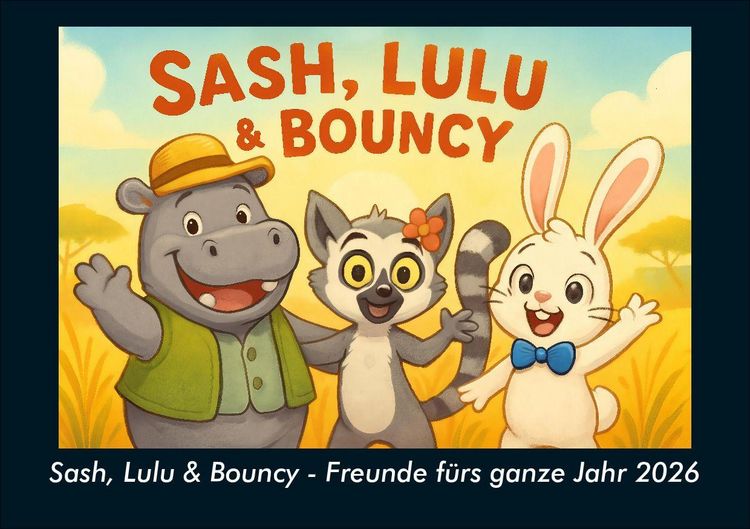 Produktbild: Sash, Lulu & Bouncy - Freunde f&uuml;rs ganze Jahr 2026 Fotokalender DIN A5