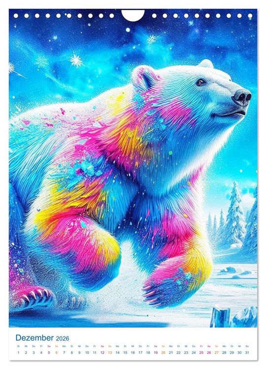 Produktbild: Tiere im Farbenland - Meine bunte Welt, wie sie mir gef&auml;llt (Wandkalender 2026 DIN A4 hoch), CALVENDO Monatskalender