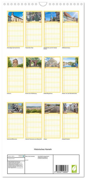 Produktbild: Familienplaner 2026 - Historisches Hameln mit 5 Spalten (Wandkalender, 21 x 45 cm) CALVENDO