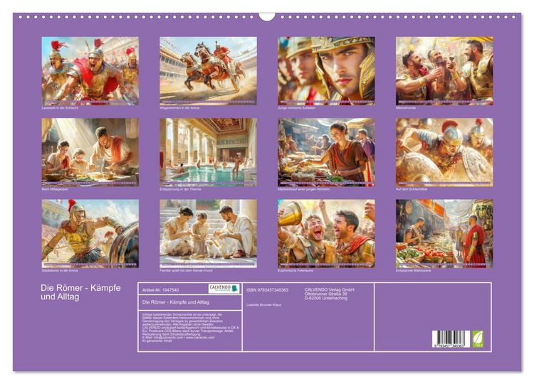 Produktbild: Die R&ouml;mer - K&auml;mpfe und Alltag (Wandkalender 2026 DIN A2 quer), CALVENDO Monatskalender