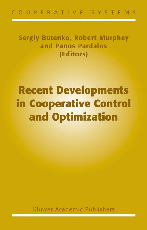 Produktbild: Recent Developments in Cooperative Control and Optimization