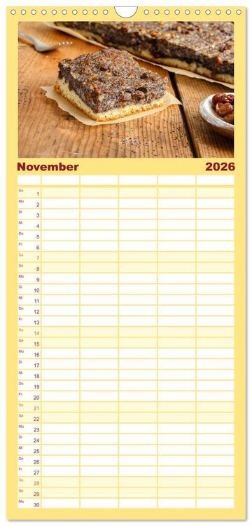Produktbild: Familienplaner 2026 - Blechkuchen mit 5 Spalten (Wandkalender, 21 x 45 cm) CALVENDO