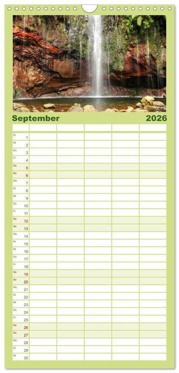 Produktbild: Familienplaner 2026 - Wildes Madeira - Inselimpressionen mit 5 Spalten (Wandkalender, 21 x 45 cm) CALVENDO