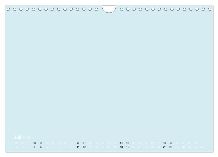 Produktbild: Bastelkalender - hell Blau (Wandkalender 2026 DIN A4 quer), CALVENDO Monatskalender