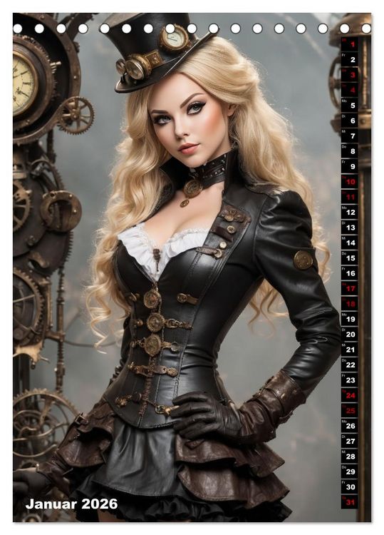 Produktbild: Steampunk Divas (Tischkalender 2026 DIN A5 hoch), CALVENDO Monatskalender