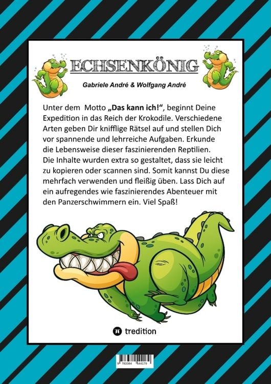 Produktbild: CRAFTBOOK - STARKE AUSMALMOTIVE - ALLIGATOR - KAIMAN - KROKODIL -KNIFFLIGE R&Auml;TSEL UND AUFGABEN - WISSENSWERTES - TUTORIAL - NACHZEICHNEN