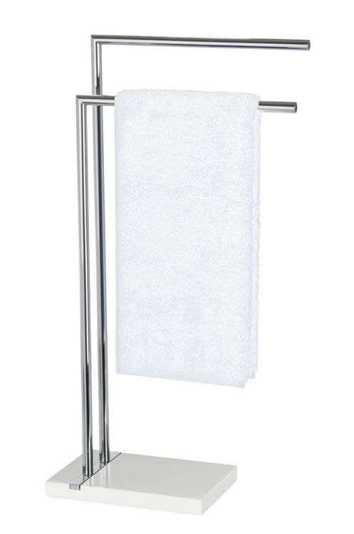 Produktbild: Handtuchst&auml;nder Mod. Noble White mit 2 Armen, aus verchromtem Stahl