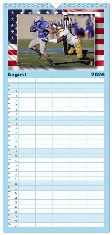 Produktbild: Familienplaner 2026 - American Football - Kickoff mit 5 Spalten (Wandkalender, 21 x 45 cm) CALVENDO