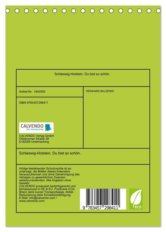 Produktbild: Schleswig-Holstein. Du bist so sch&ouml;n. (Tischkalender 2026 DIN A5 hoch), CALVENDO Monatskalender