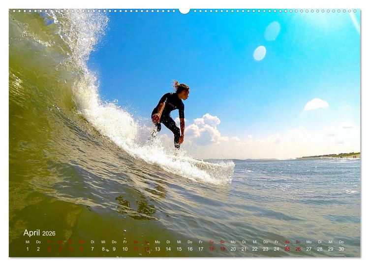 Produktbild: Surfen - die perfekte Welle (Wandkalender 2026 DIN A2 quer), CALVENDO Monatskalender