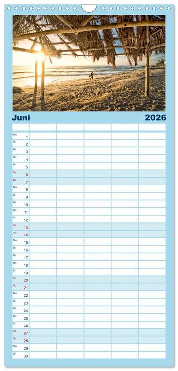 Produktbild: Familienplaner 2026 - Surfen - so cool mit 5 Spalten (Wandkalender, 21 x 45 cm) CALVENDO