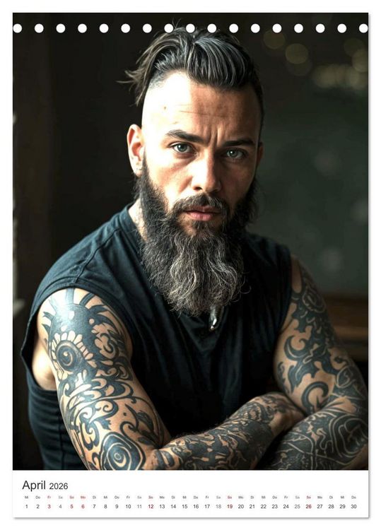 Produktbild: Schatten und Stil - KI M&auml;nner im Gothic Stil (Tischkalender 2026 DIN A5 hoch), CALVENDO Monatskalender