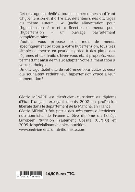 Produktbild: Menus d'hiver pour l'hypertension.