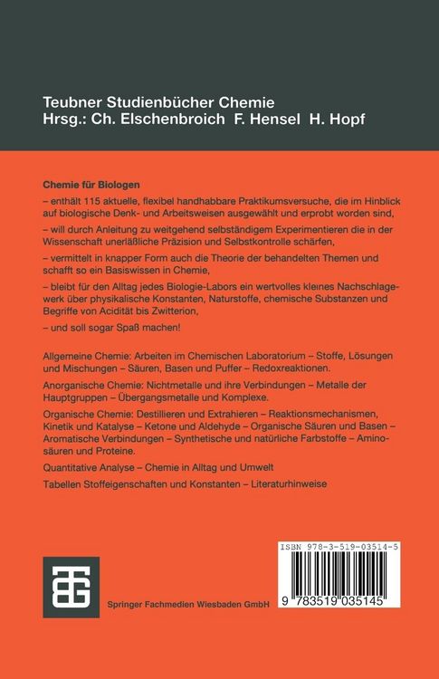 Produktbild: Chemie f&uuml;r Biologen