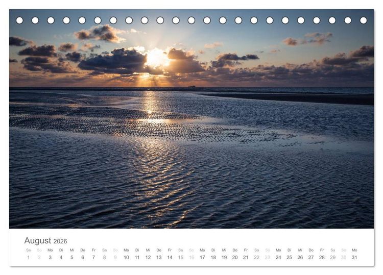 Produktbild: Nordfriesische Inselwelt - Bunte Watt- und Wolkenlandschaften (Tischkalender 2026 DIN A5 quer), CALVENDO Monatskalender