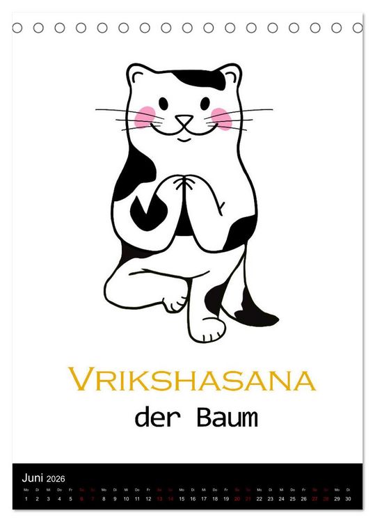 Produktbild: Yogakatzen - ganz entspannt im Hier und Jetzt (Tischkalender 2026 DIN A5 hoch), CALVENDO Monatskalender