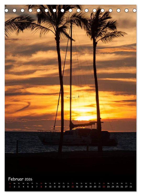 Produktbild: Hawaiian Sunsets (Tischkalender 2026 DIN A5 hoch), CALVENDO Monatskalender
