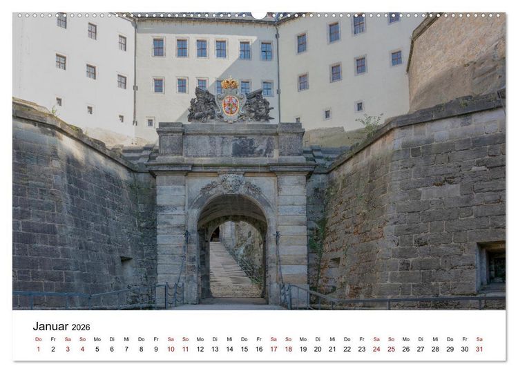 Produktbild: Bergfestung K&ouml;nigstein (Wandkalender 2026 DIN A2 quer), CALVENDO Monatskalender