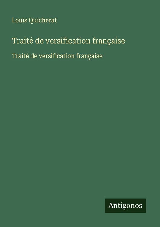 Produktbild: Trait&eacute; de versification fran&ccedil;aise