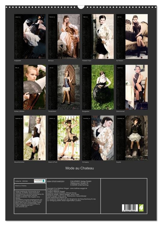 Produktbild: Mode au Chateau (Wandkalender 2026 DIN A2 hoch), CALVENDO Monatskalender