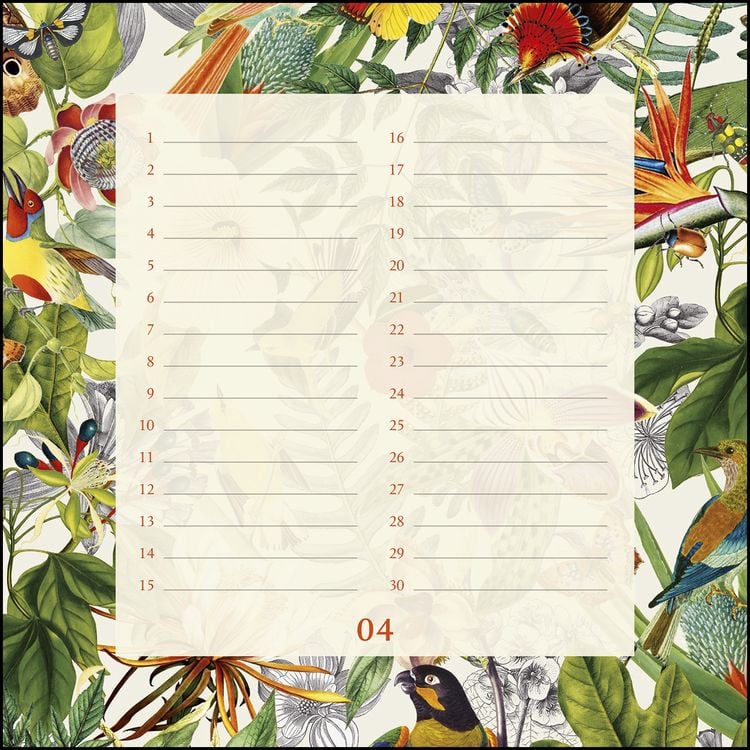 Produktbild: Immerwährender Geburtstagskalender floral – Archive by Portico Designs – Quadrat-Format 24 x 24 cm