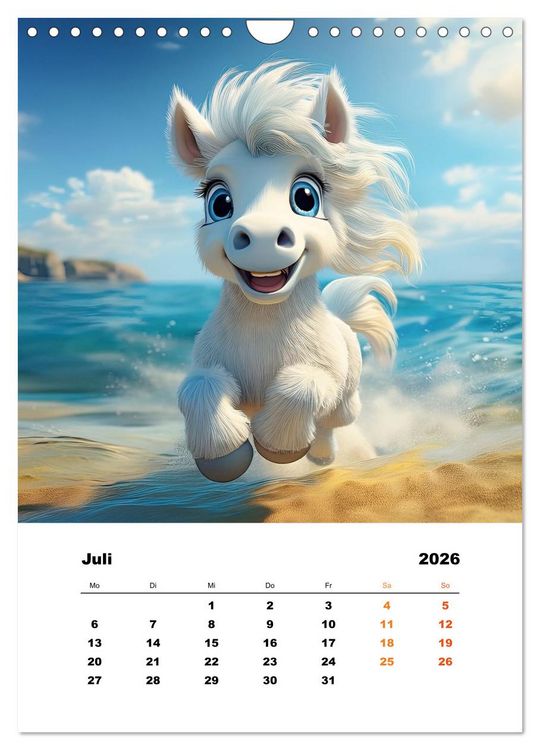 Produktbild: Lustige Ponys (Wandkalender 2026 DIN A4 hoch), CALVENDO Monatskalender
