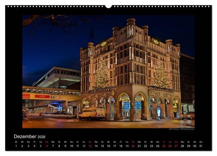 Produktbild: K&ouml;ln &ndash; Nachts 2026 (hochwertiger Premium Wandkalender 2026 DIN A2 quer), Kunstdruck in Hochglanz