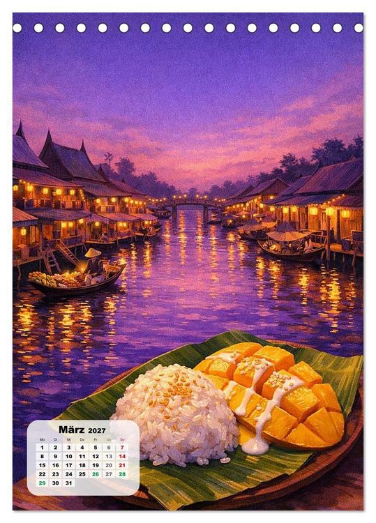 Produktbild: Thailand &ndash; Eine Schlemmerreise durchs Land des L&auml;chelns (Tischkalender 2027 DIN A5 hoch), CALVENDO Monatskalender